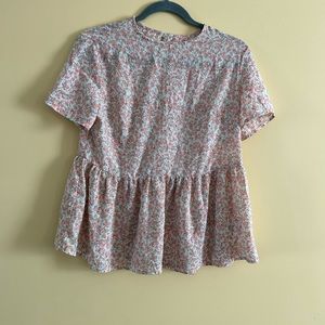 Flower print peplum top